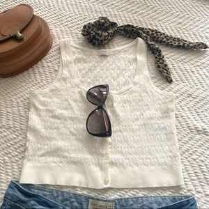 WILFRED | Knitted Button-Up Cropped Top *New*